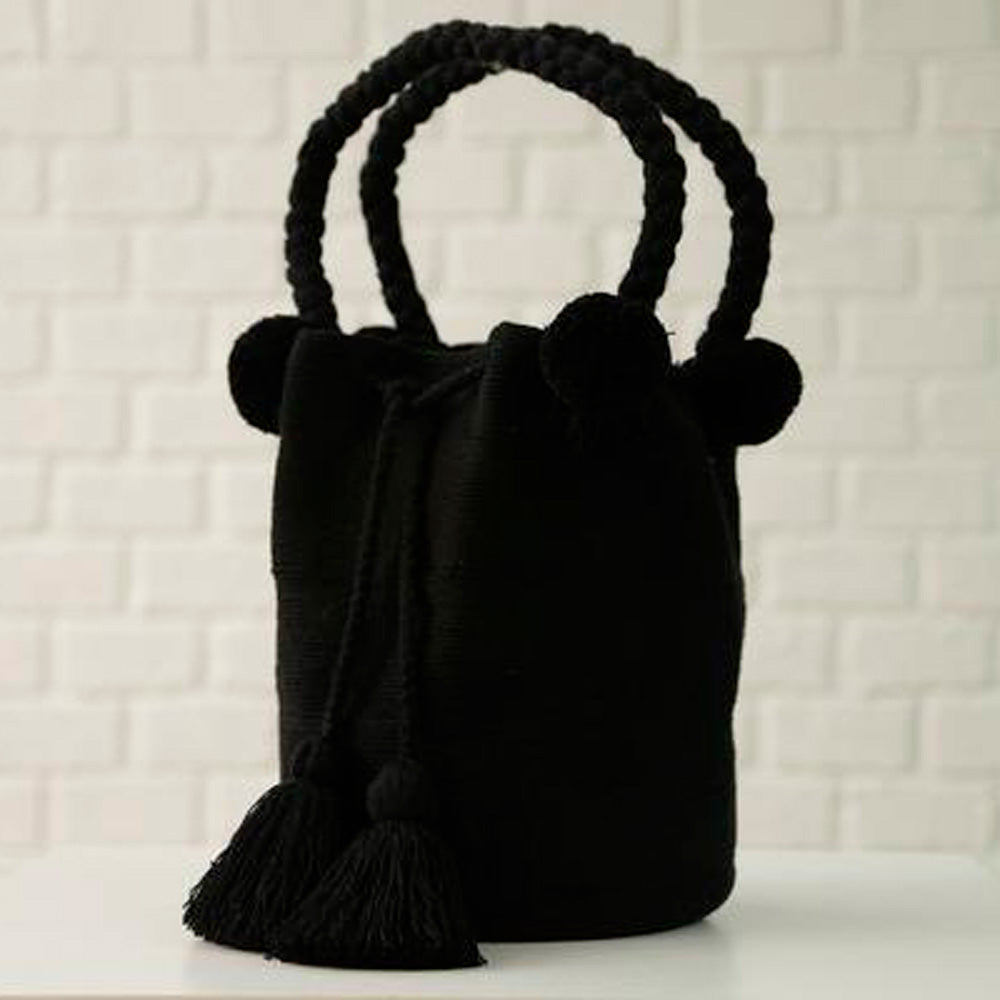 Barra Black Ethnic Handmade Colombian Wayuu Bag - Basics and Organics