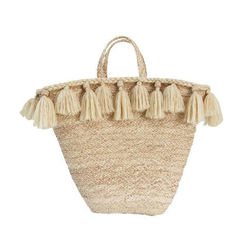 La Perla handmade bag Made with Fique a natural fiber with waterproof natural color canvas.
