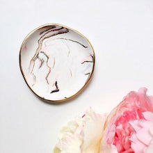 Inlaid Handmade Gold & Pink Jewelry and Ring Dish - Basics and Organics