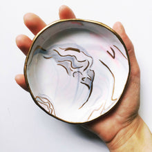 Inlaid Handmade Gold & Pink Jewelry and Ring Dish - Basics and Organics