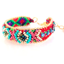 Vera Chaang Guadalupe, Hand Woven Cotton and Crystals Bracelet - Basics and Organics