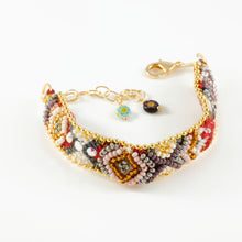 Vera Chaang Guadalupe, Hand Woven Cotton and Crystals Bracelet - Basics and Organics