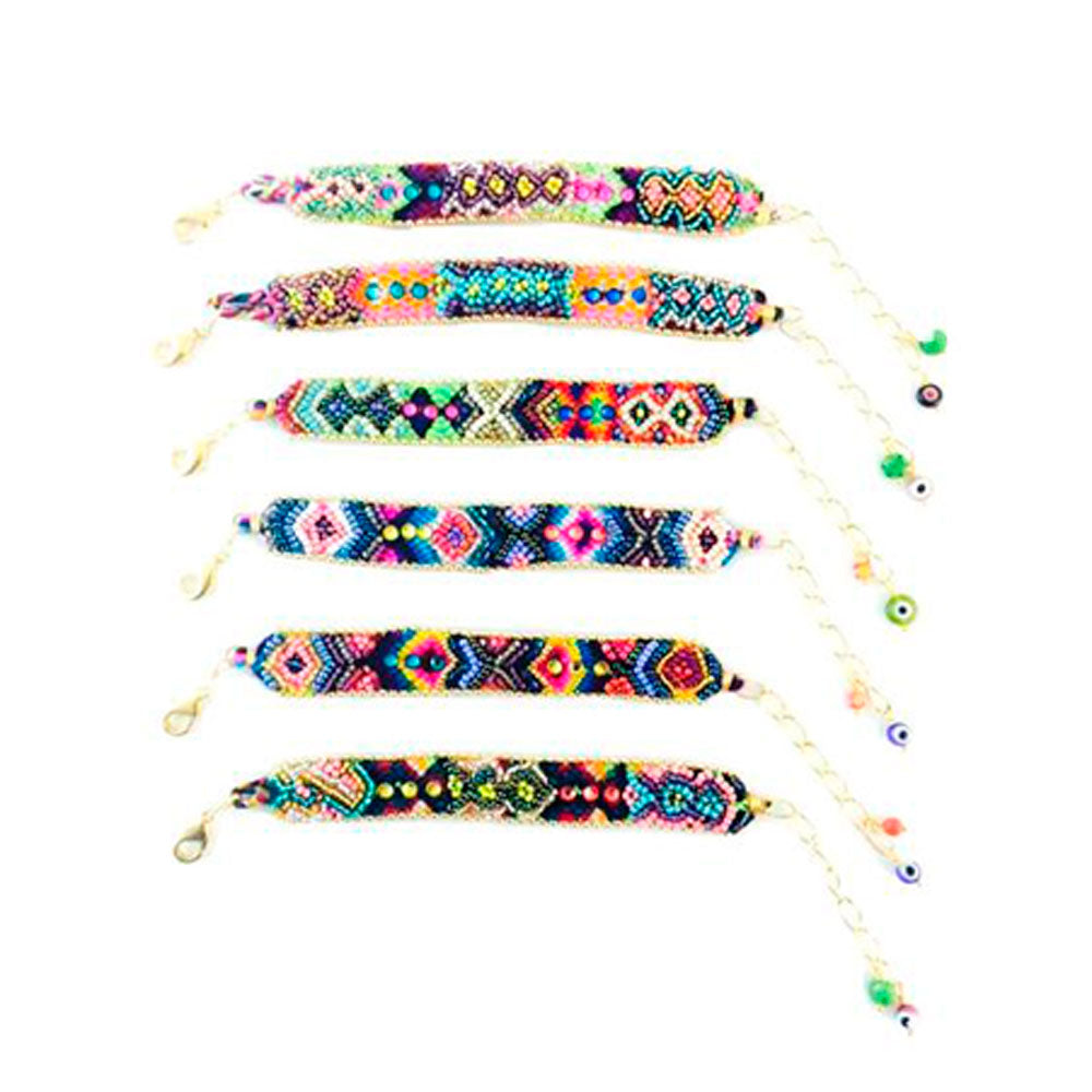 Vera Chaang Guadalupe, Hand Woven Cotton and Crystals Bracelet - Basics and Organics