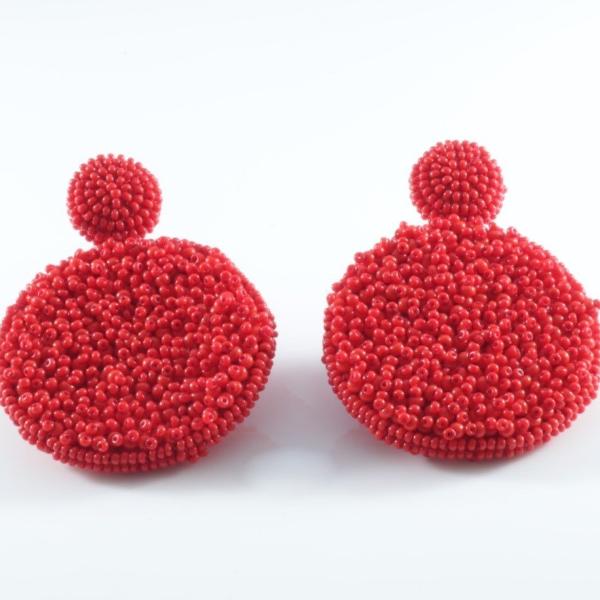 Vera Chaang Handmade Rita Earrings In Red - Basics and Organics