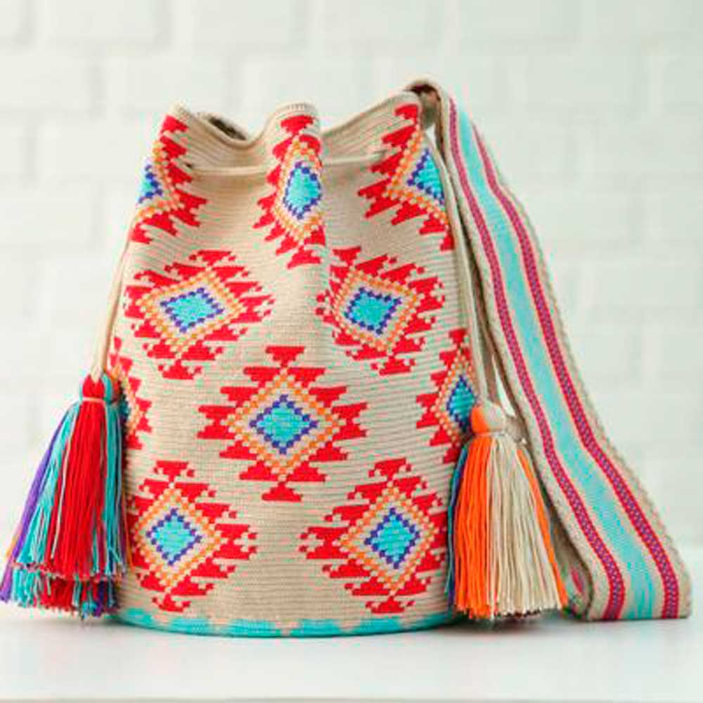 Buy Colombian MOCHILA WAYUU - Handbag - Crossbag - Finest Quality - 100%  Hand Made - Multicolor - Shoulder - Crossbody - Bag - Woven - Bucket -  Style - La Guajira Online at desertcartINDIA