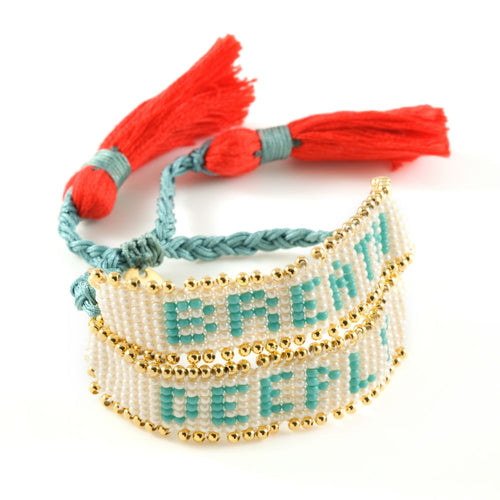 Vera Chaang Haati Handwoven Extendable Crystals and Beads Bracelet - Basics and Organics
