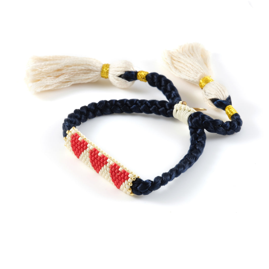 Vera Chaang Heart Handmade Funky Tassels Bracelet - Basics and Organics