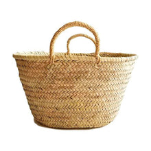 Natural Palm Handwoven Moroccan Market Basket - Basics and Organics
