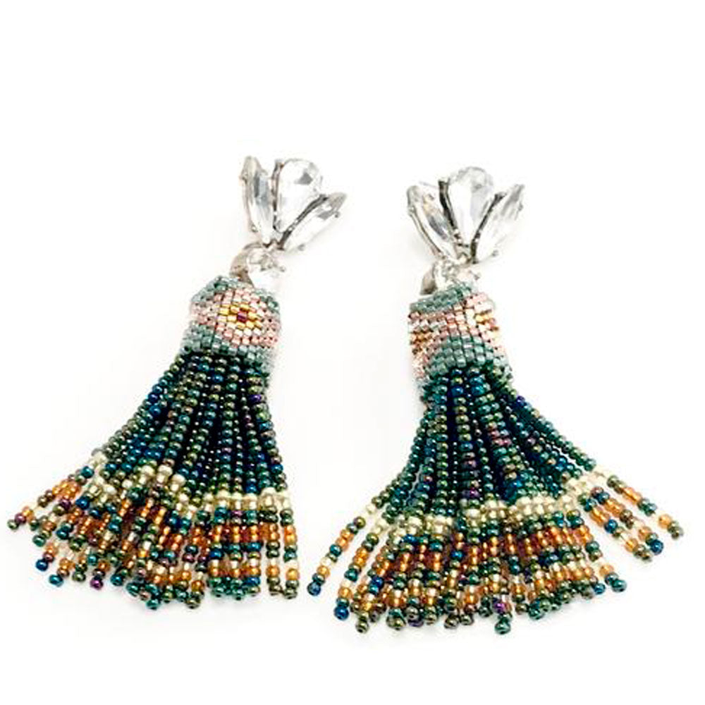 Missour Handmade Crystals and Beads Tassel Earrings - Basics and Organics