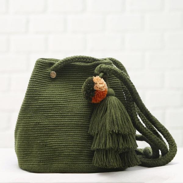 Chila Handmade OBelisco Bag in Olive color
